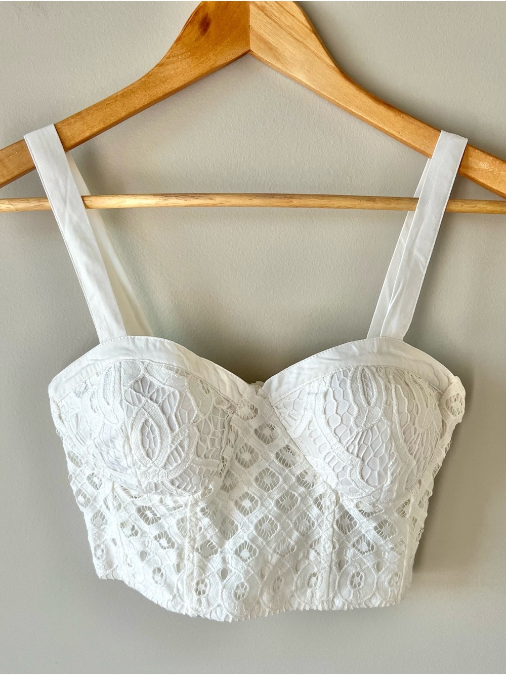 BOG Collective White Embroidered Bustier Top Size XS - Calgary Stampede Y2K